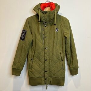 Nomis Women’s Ski Snowboard Quilted Puffer Jacket Coat Hooded Army Green